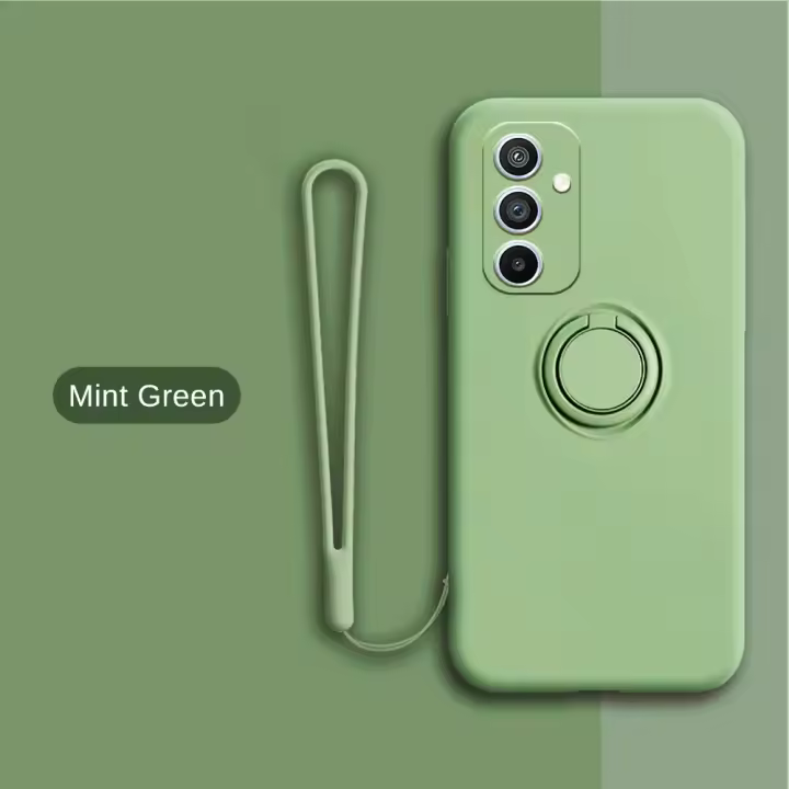 Funda de Silicona Líquida Magnética para Samsung A55 5g Cubierta de Teléfono con Soporte de Anillo - 1