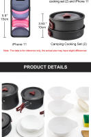 Juego de Cocina al Aire Libre Widesea Set de Ollas y Cubiertos para Camping y Excursiones Equipamiento para Picnics y Viajes - details 4