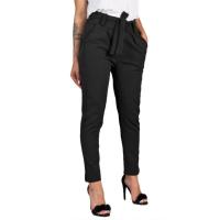 Pantalones Finos de Gasa para Mujer Pantalón Informal de Cintura Alta Color Negro, Caqui y Verde - details 1