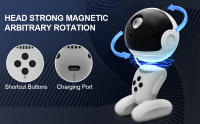 Proyector de estrellas para dormitorio, lámpara LED de techo con temporizador y mando a distancia, luz nocturna, Robot con agujero negro - details 4