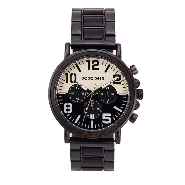 Reloj de Madera para Hombre DODO DEER – Reloj de Cuarzo Multifuncional Personalizado, Estilo Clásico y Elegante - 1