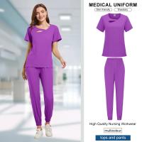 Ropa de trabajo de belleza para mujer, uniforme de enfermeras médicas, conjunto de bata quirúrgica, pantalones superiores de Spa, ropa de cuidador clínico, uniformes de enfermería, traje para correr - details 22