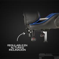Silla de Gaming Azul y Negra, Silla Ergonómica de Oficina con Respaldo Regulable de 90 °   un 120 ° , con reposacabezas, reposabrazos y soporte lumbar. Rotación omnidireccional de 360° ° - details 5