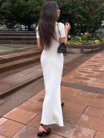 TARUXY-Vestidos largos ajustados de punto para mujer, vestidos largos informales holgados de cintura alta con temperamento elegante para otoño - details 26