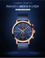 Reloj deportivo de acero inoxidable para hombre de lujo premium, 44,5 mm, multifuncional, moda, oro, negro, negocios, 3 bar, resistente al agua, reloj de pulsera de cuarzo para hombre - details 8