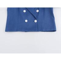 BUNO-traje Vintage para mujer, Blazer de doble botonadura con cuello en V, minifalda recta con cremallera, pantalones cortos, conjuntos de verano 2025. - details 10