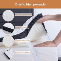 Colchón de Espuma viscoelástica Topper con memoria con Funda removible y lavable, 140 x 190 cm, 4 cm, Blanco - details 6
