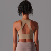 Sujetador de Yoga sin costuras para mujer, chaleco de Yoga Sexy, Sujetador deportivo de alto impacto para entrenamiento, Tops deportivos sin mangas para gimnasio - details 15