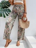 Pantalones de Verano Versátiles de Impresión Khaki Cintura Elástica, Legua Ancha, Comodidad Casual - details 17