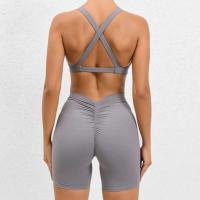 Conjunto de pantalones cortos cruzados sin espalda para mujer, ropa deportiva de 2 piezas, ropa de entrenamiento PIESS, ropa deportiva - details 5