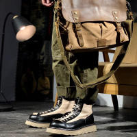Zapatos de cuero vacuno puro de alta gama, estilo casual de herramientas, zapatos de tablero de caña alta - details 7