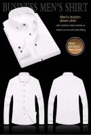 Camisa blanca de manga larga de tres botones para hombre, estilo informal coreano, verano - details 0