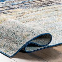 Alfombra cascada vintage abstracta, 152 cm x 243,8 cm, azul - details 14