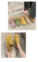 Medias zapatillas baotou retro de suela gruesa para uso exterior de las mujeres, primavera y verano nuevos zapatos de pedal para personas perezosas transpirables y versátiles - details 11