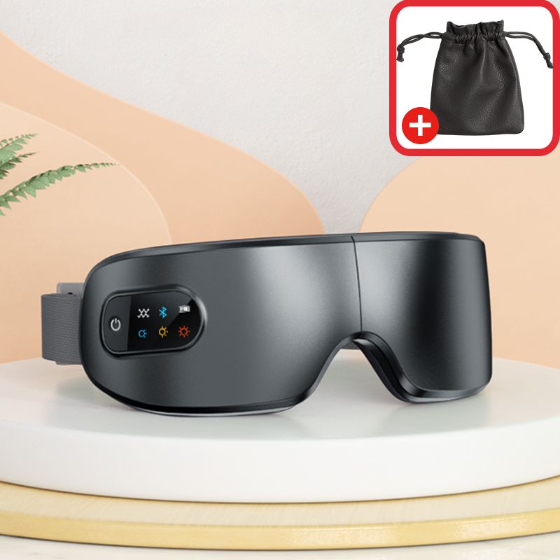 Masajeador de Ojos MUKASI con Calor, Música por Bluetooth, Masaje Vibratorio, Masajeador de Ojos Plegable para Aliviar la Fatiga Ocular, Ojos Secos y Mejorar el Sueño, Regalo para el Día de la Madre