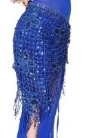 Nuevo pañuelo con nalgas elásticas, borlas largas, lentejuelas triangulares, cinturón de escenario de tercer nivel para danza del vientre, accesorios para chal, - details 10