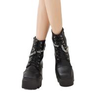 Botas martin negras para mujer, botas cortas informales de moda para otoño e invierno, tacones altos para mujer - details 2