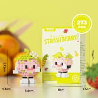 Fruit figurine mini particle trendy play fruit happy food set creative desktop decoration with building blocks - details 14