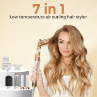 Secador de pelo 7 en 1 de alta velocidad Peine de aire caliente para el hogar Plancha para alisar el cabello Rizador Secador de pelo de aire caliente y frío - details 2