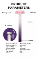 Masajeador de Ojos de terapia de luz roja EMS, compresa caliente, elimina las ojeras, relaja los ojos cansados, antiarrugas, estiramiento facial, cuidado de los ojos, varita de belleza - details 11