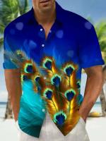 Nueva camisa hawaiana de manga corta con estampado de playa turística, adecuada para caminar por la calle, ocio, primavera y verano. - details 7