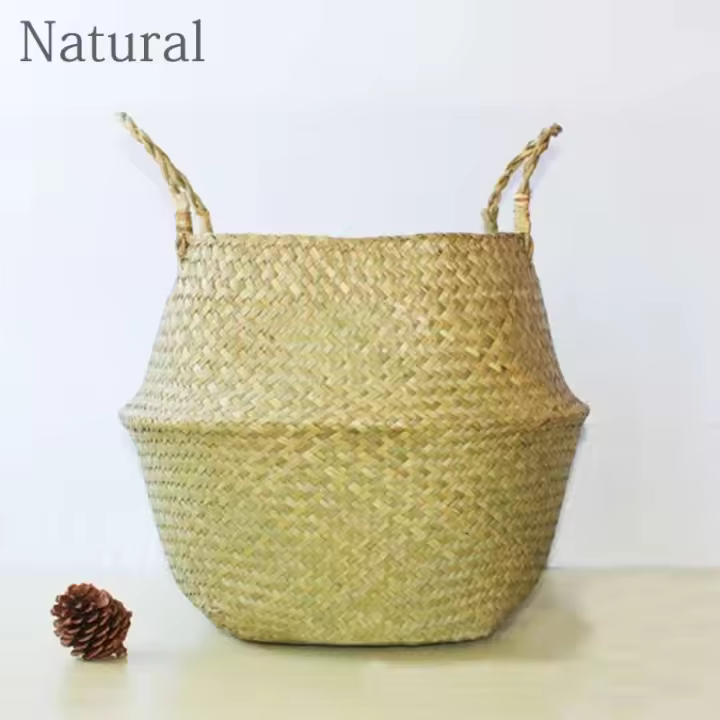 Nuevo Cesta ETA de pastizales de flores tejidas Pita, ETA interior y exterior, contenedor de plantas, cesta sucia - 1