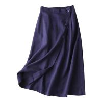 Falda Midi de Verano de Cintura Alta Color Sólido, Cintura Elástica, Borla Grande, Vestido de Moda Callejera para Mujeres - details 1