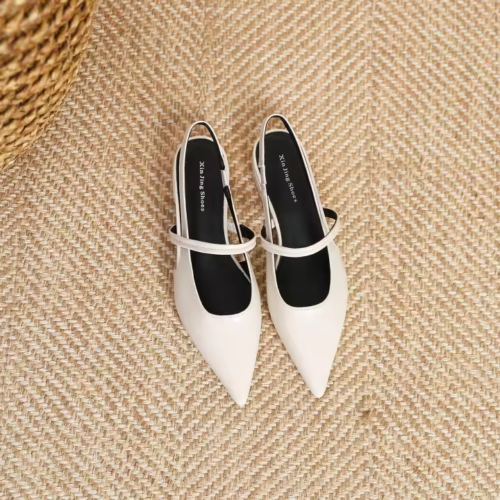 Zapatos planos con punta puntiaguda, sencillos y versátiles - 1
