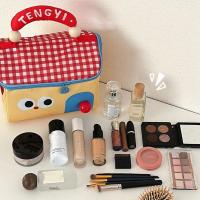 Bolsa de maquillaje de mano de nailon, bolsa de almacenamiento para cuidado de la piel de gran capacidad con dibujos animados, lonchera aislante impermeable multifuncional para exteriores - details 13