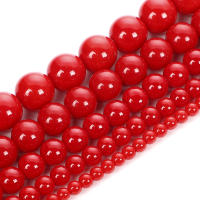 Cuentas de Piedra de Coral Rojo Abalorios Sueltos Redondos para Hacer Joyería DIY - details 4