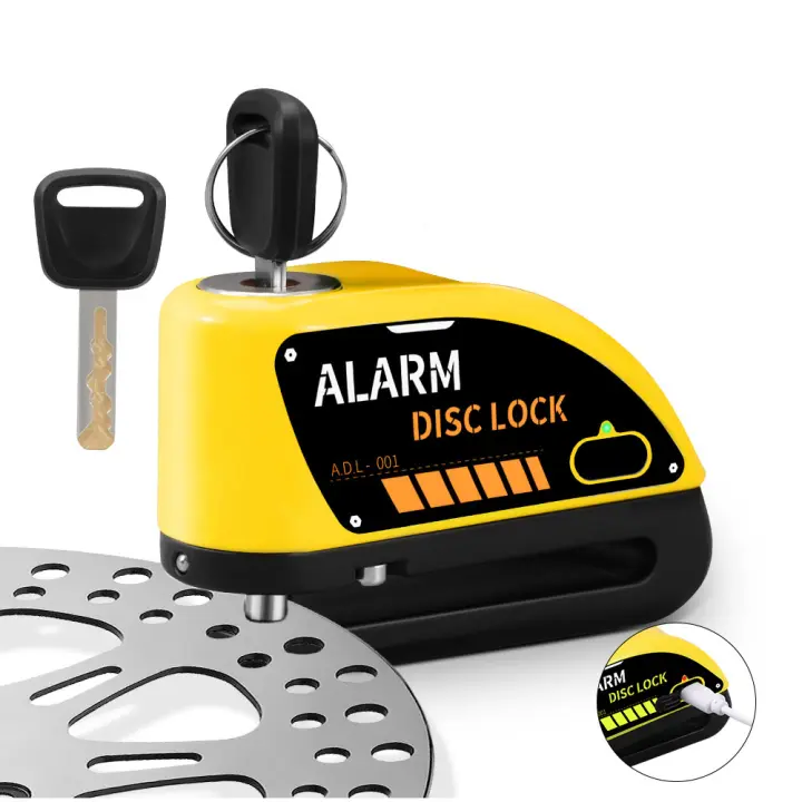 Candado Recargable Awapow para Motocicleta Alarma de Seguridad 120db para Disco de Freno de Rueda - 1