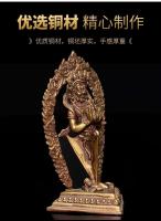 Bhumibol Adulyadej estatua de Buda de adoración en el hogar dorada de cobre puro tántrico tibetano hecho a mano, adorno de práctica de Nepal - details 2