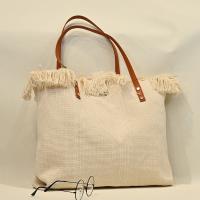 2025 nueva playa Bohemia Fashion Alphabet Design sense tote bolso lleno de bolsas de compras portátiles de gran capacidad bolso de hombro (Regalo 2 piezas) - details 3