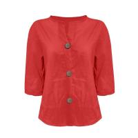 Camiseta de verano "Mujer 2025 con cuello en V, lino y algodón, holgada y transpirable, estilo boho-chic - Moda informal y elegante" "Mujer con cuello en V, algodón, transpirable, - Moda" - details 29