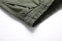 Pantalones Cargo de Algodón 100% para Hombres Cintura Elástica, Múltiples Bolsillos, Estilo Casual Militar - details 14