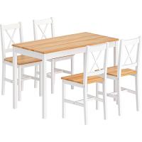 Juego de comedor para 4 personas, mesa de comedor con 4 sillas, juego de mesa de cocina de madera, mesa de comedor y sillas, juego de muebles de ahorro de espacio para cocina y sala - details 13