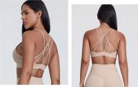 SHINBENE-Sujetador deportivo con tirantes, sostén Sexy con relleno y espalda cruzada para entrenamiento de Yoga y gimnasio, Super Cloud, 2,0 - details 7