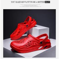 Sandalias ligeras de EVA para hombre, zapatos informales con agujeros, zuecos para amantes del jardín en casa, zapatillas planas de playa al aire libre, talla grande 49 - details 12