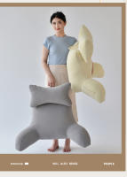 Almohada de Lumbar Ultra Comodidad Espalda y Brazos Grises Cubierta de Microplush Desmontable - details 1