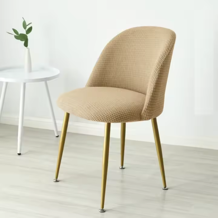 Cubierta de Silla de Venta de Comedor de Vellón Polar Protector de Asiento Pequeño con Espalda Courbada Ideal para Cocina y Hotel - 1