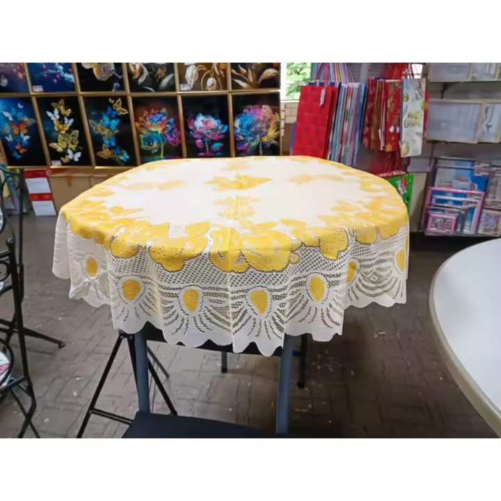 Mantel redondo de PVC para comedor, impermeable, a prueba de aceite, 2A, TC0010 - 1