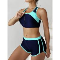 Conjunto de Bikini con cremallera para mujer, traje de baño de dos piezas con pantalón corto, traje de baño deportivo para mujer, ropa de playa para verano 2025 - details 15