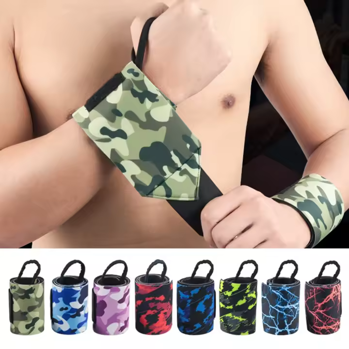 Muñequera deportiva de camuflaje para levantamiento de pesas, banda protectora para el pulgar, 1 piezas - 1