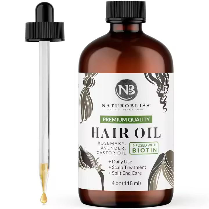 NaturoBliss Castor Rosemary Lavender 100% puro natural: el mejor aceite para el cuidado del cabello, pestañas, cejas, aceite corporal para el cabello, infusión con - 1