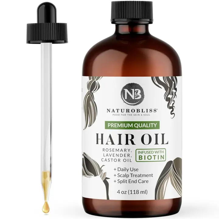 NaturoBliss Castor Rosemary Lavender 100% puro natural: el mejor aceite para el cuidado del cabello, pestañas, cejas, aceite corporal para el cabello, infusión con - 1