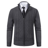 Chaquetas gruesas de moda para hombre, cárdigan con cuello levantado de lana, suéter para exteriores, tejido liso para mantener el calor, otoño e invierno - details 4