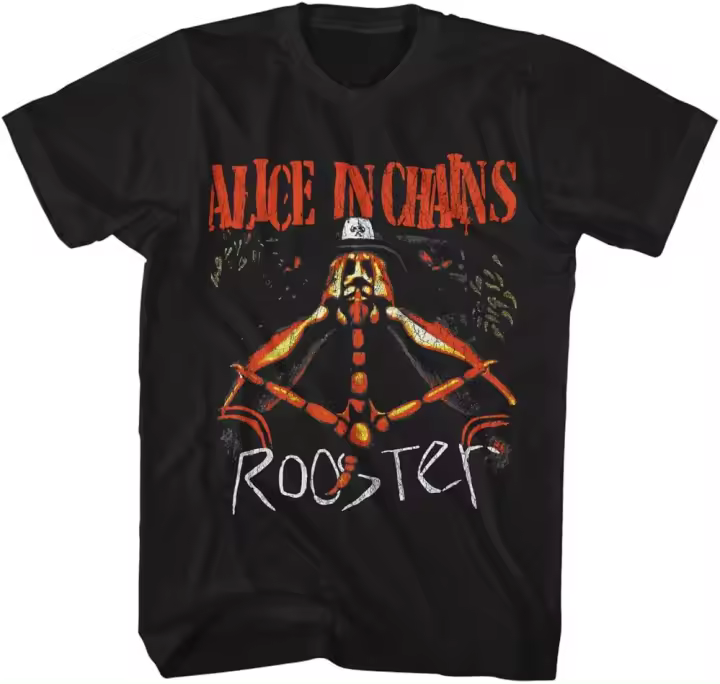 Camiseta de Alice in Chains con diseño de gallo para hombre y adulto, camisetas de manga corta con estampado de música de los años 90 - 1
