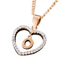 Collar con Colgante de Corazón de Circonita Cúbica 26 Letras del Alfabeto Joyería Personalizada - details 13