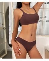 Conjunto de sujetador sin costuras para mujer, Tanga Sexy de cintura baja, sujetador sin aros, Bralette, lencería, conjunto de ropa interior femenina de seda helada - details 5