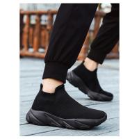 Zapatos Deportivos Con Plataforma A La Moda Para Hombre, Zapatillas Informales De Punto Rojo De Alta Calidad, Zapatillas Para Correr Ligeras Y Transpirables Sin Cordones Para Hombre - details 19